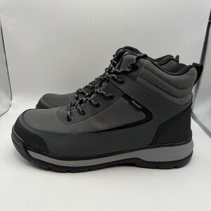 Bogs Shale Work Boots Gray Leather Mid Comp Toe Waterproof Lace Up Size 10 New
